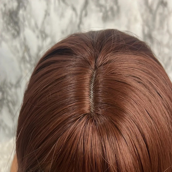 Burgundy Red Long Wig with Bangs 25 Inch - Picture 6 of 6